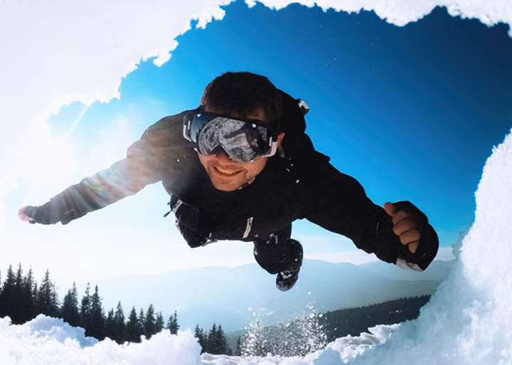 Man Diving into Snow 1 Man Diving into Snow 1